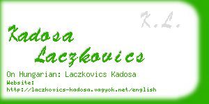 kadosa laczkovics business card